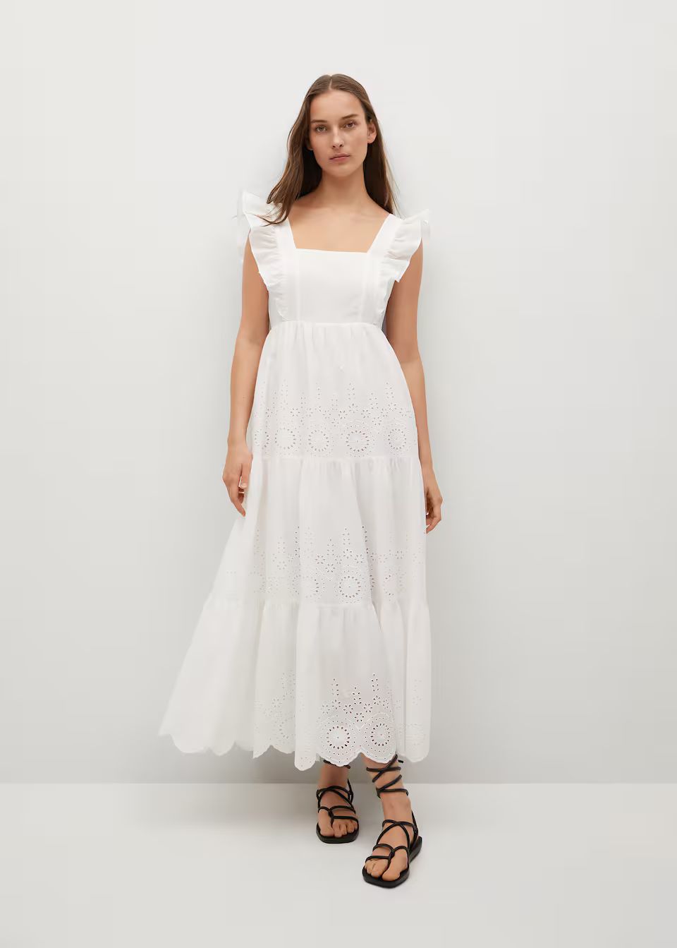 Broderie anglaise cotton dress | MANGO (US)