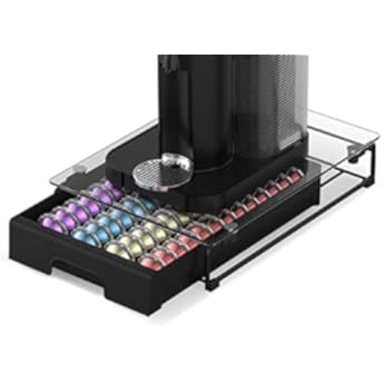 BLACKSMITH FAMILY Patented Crystal Tempered Glass Vertuo Pods Drawer Holder with Smooth Gliding Syst | Amazon (US)