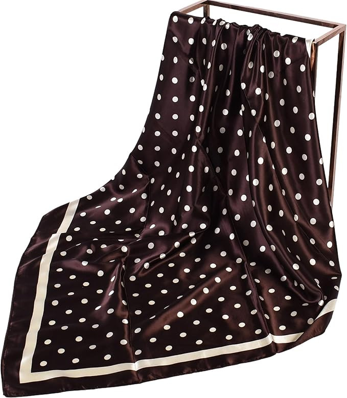 GKJU Polka Dot Print Satin Head Scarf for Women Like Silk Scarf for Hair Wrapping Bandanas Square... | Amazon (CA)