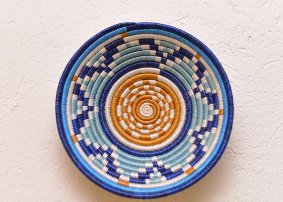 12 African Woven basket wall hanging baskets  Rwanda | Etsy | Etsy (US)