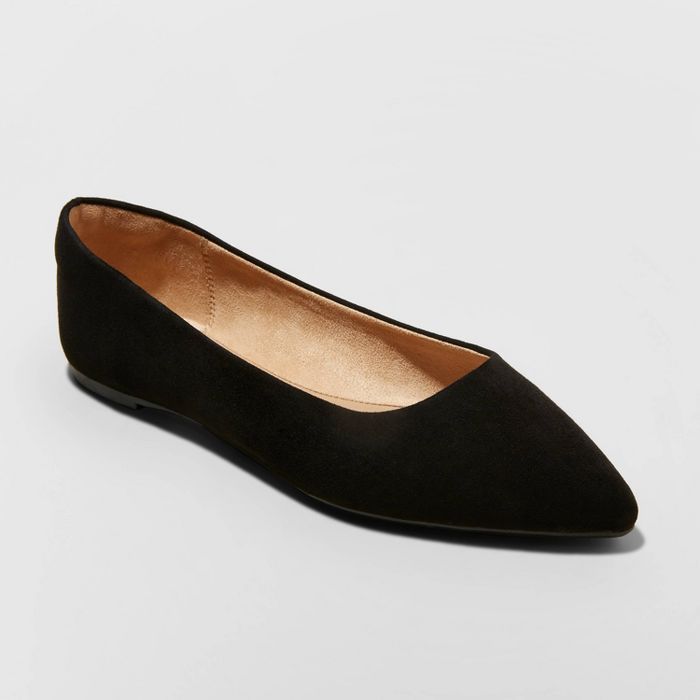 Women&#39;s Corinna Pointed Toe Ballet Flats - A New Day&#8482; Black 6.5 | Target