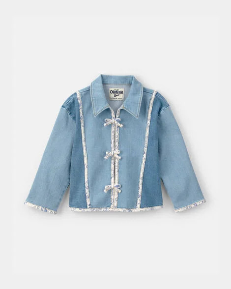 OshKosh B'gosh Toddler Girl Patchwork Denim Jacket - Light Wash 2T Blue | Carter's Inc