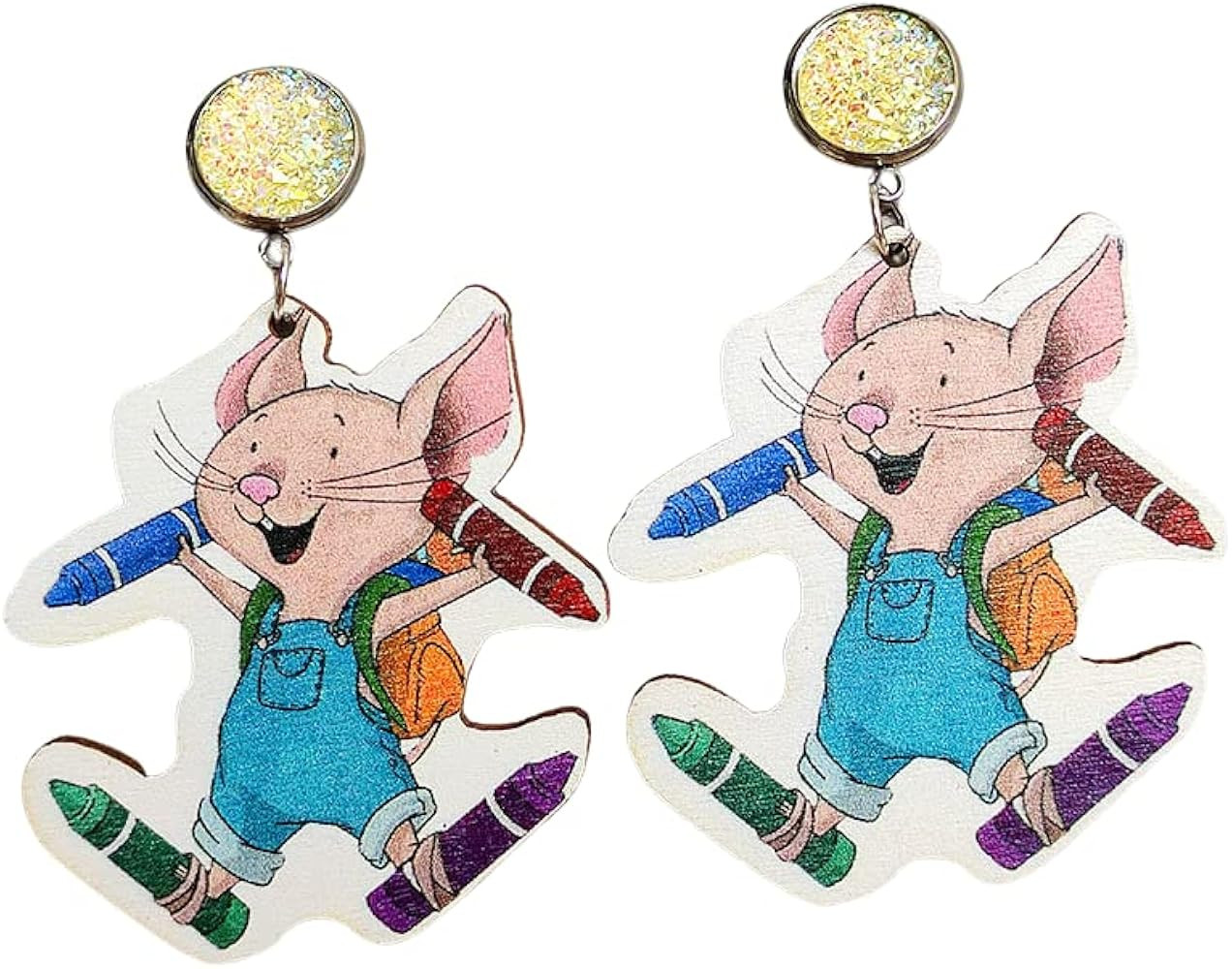 Unique Wooden Acrylic Drop Dangle Earrings Cute Cat Dog Elephant Frog Asymmetric Funny Earrings L... | Amazon (US)