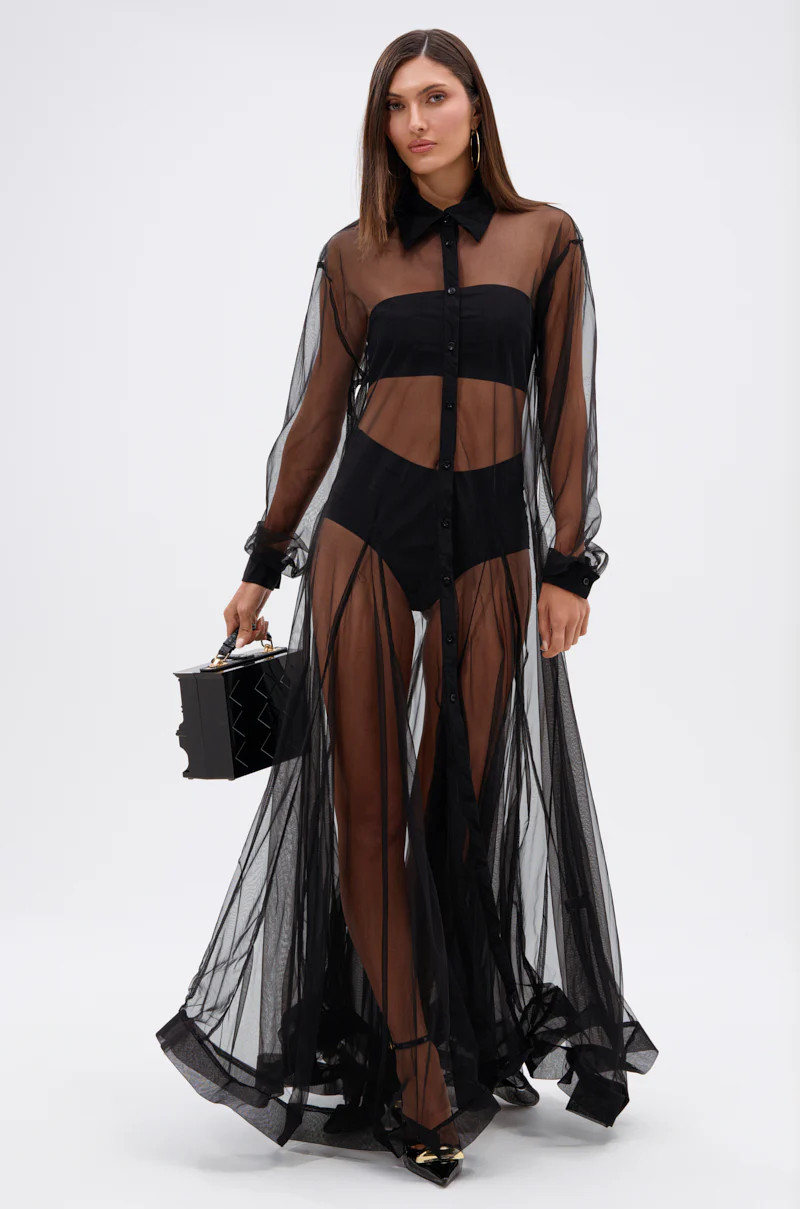 COOL GIRL MESH LAYERING MAXI DRESS | AKIRA