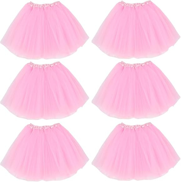 kilofly 6pc Girls Ballet Tutu Kids Birthday Princess Party Favor Dress Skirt Set | Amazon (US)