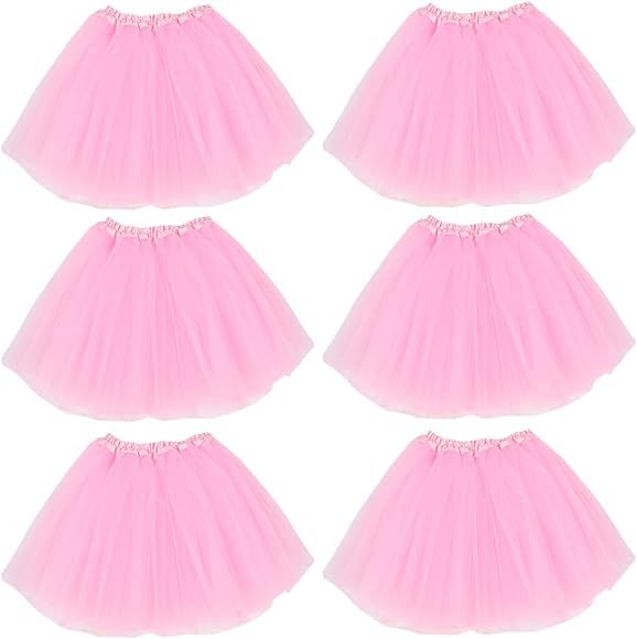 kilofly 6pc Girls Ballet Tutu Kids Birthday Princess Party Favor Dress Skirt Set | Amazon (US)