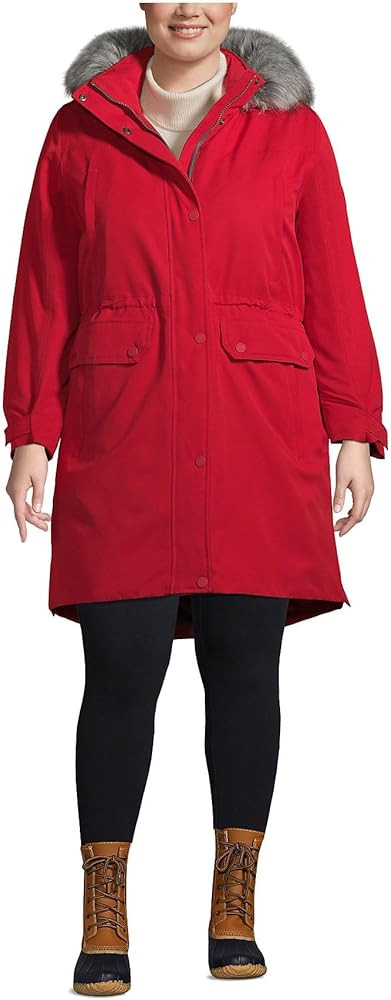 Lands' End Women's Expedition Waterproof Down Winter Parka with Faux Fur Hood | Amazon (US)