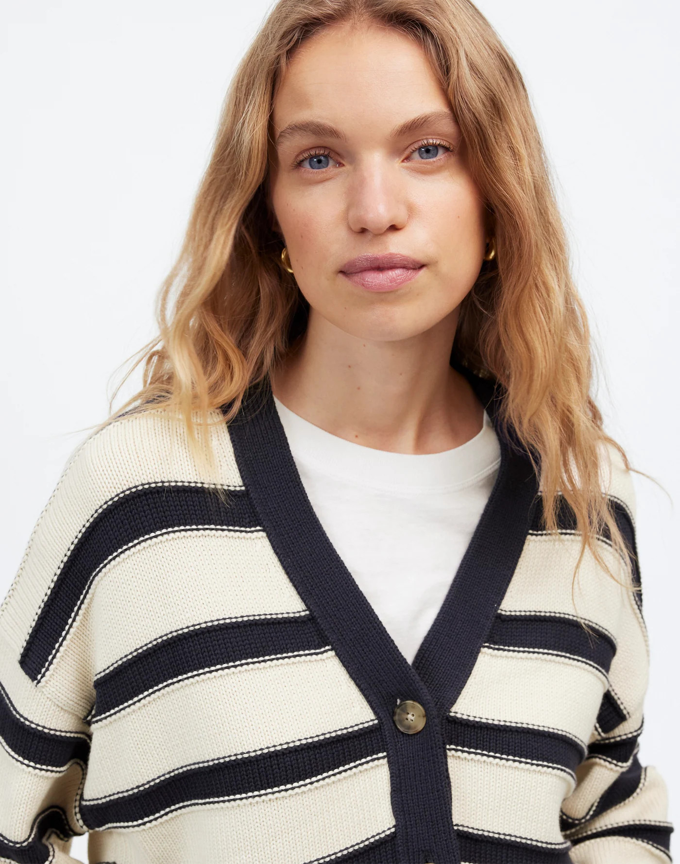 Oversized Cotton Cardigan in Stripe | Madewell | Madewell