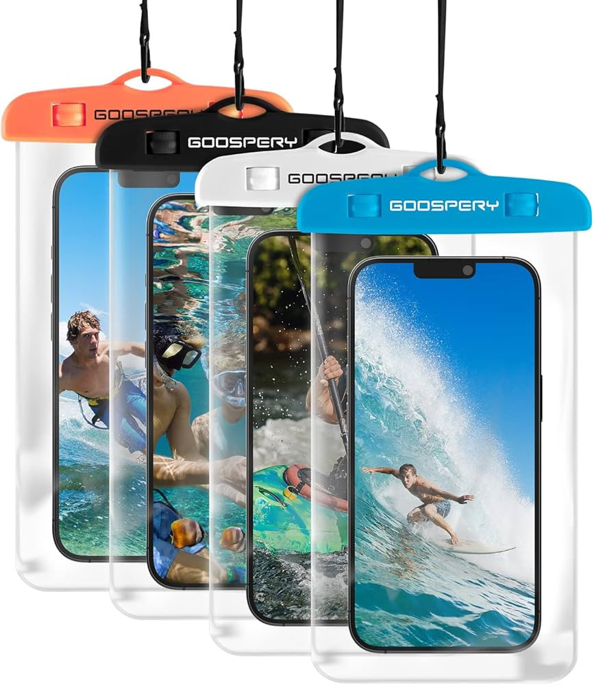 GOOSPERY [4-Pack] Universal Waterproof Phone Pouch, Underwater Cellphone Dry Case Beach Bag Compa... | Amazon (US)