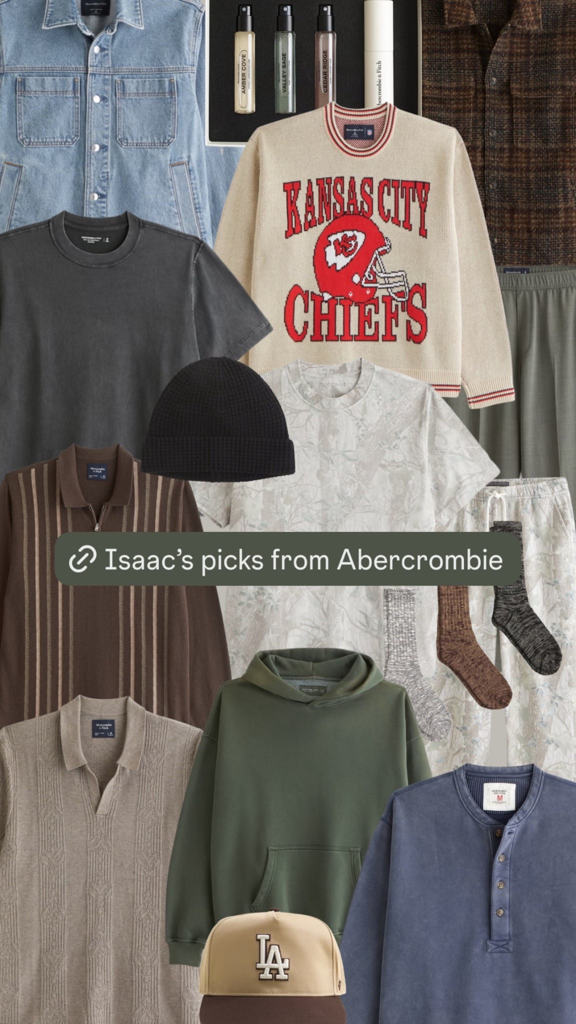 Isaac’s picks from Abercrombie 🤎