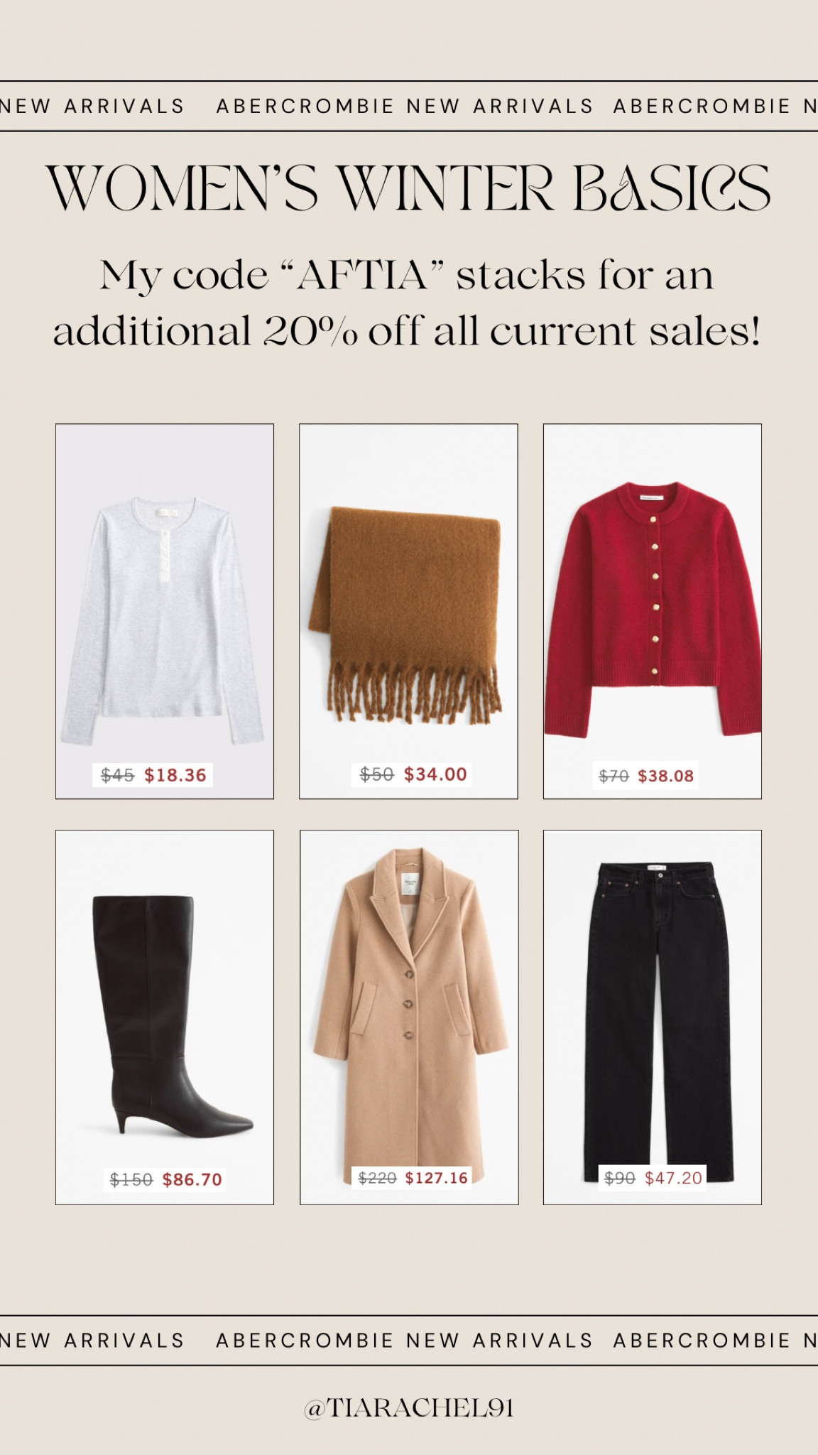 Abercrombie has the best basics for winter! They are having a huge sale this weekend and my code “AFTIA” stacks for an additional 20% off everything! #abercrombiepartner

#LTKHoliday #LTKSaleAlert #LTKSeasonal