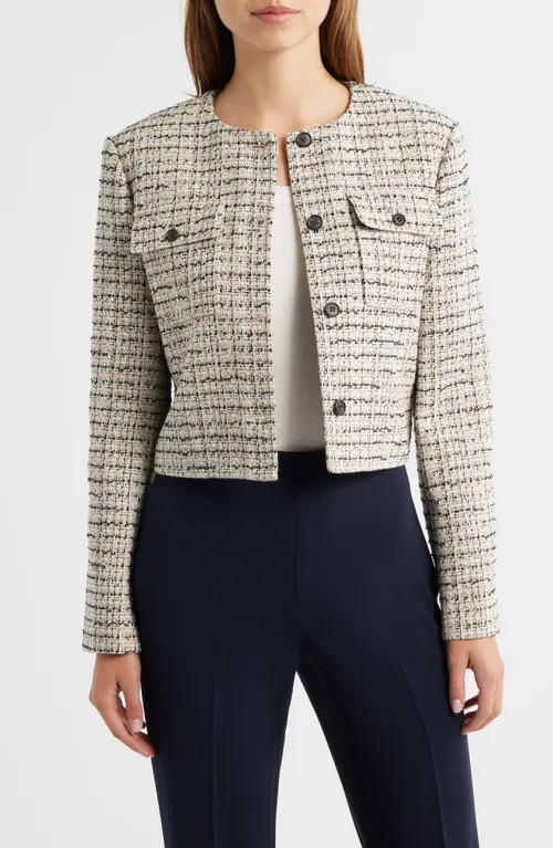 Theory Tweed Jacket in Black Multi at Nordstrom, Size 12 | Nordstrom