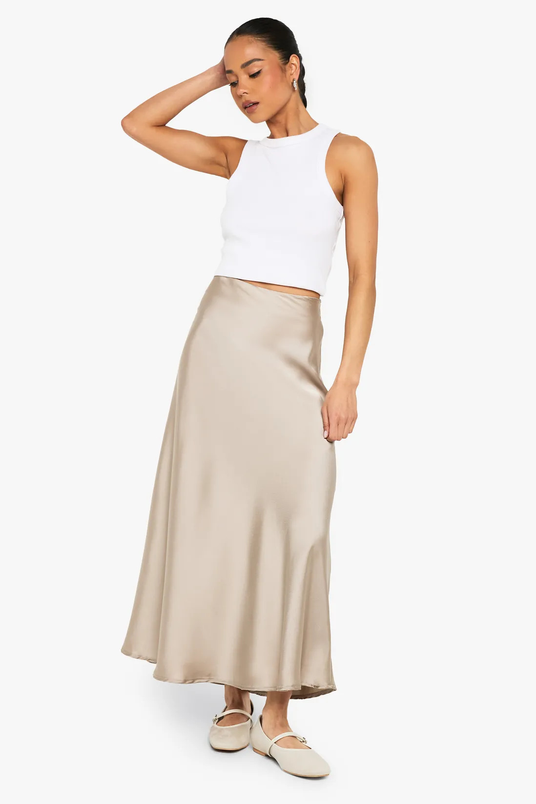 Satin Midaxi Skirt | boohoo (US & Canada)