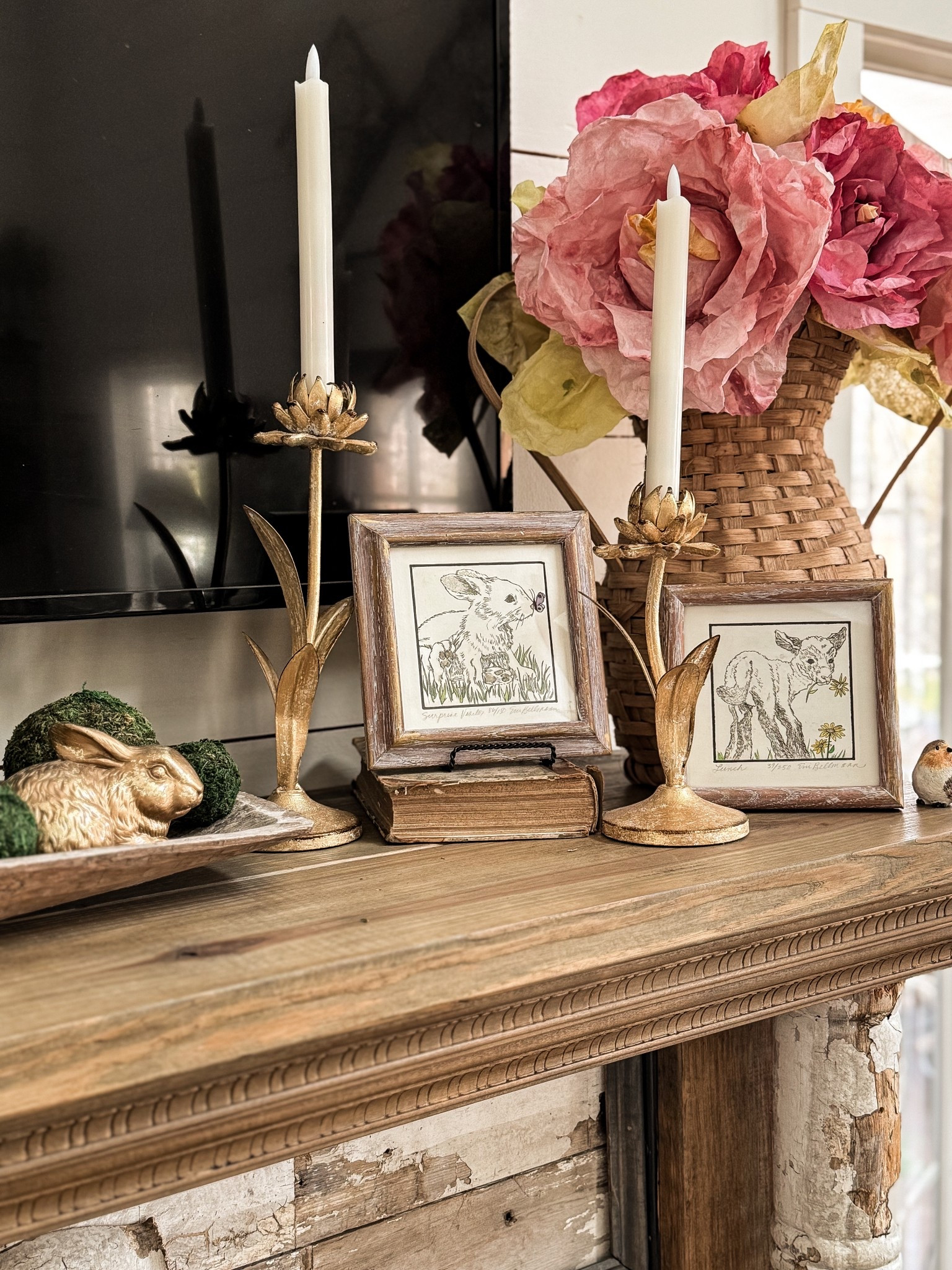 How to give old frames a shabby chic style with lime wax. Shop this mantel arrangement  

#LTKSeasonal #LTKHome