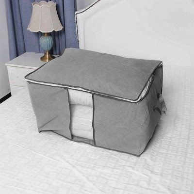 Unique Bargains Bedding Quilt Blanket Pillow Dustproof Non-Woven Fabric Decorative Storage Bins 22.8"x16.1"x13.8" Gray 1 Pc | Target