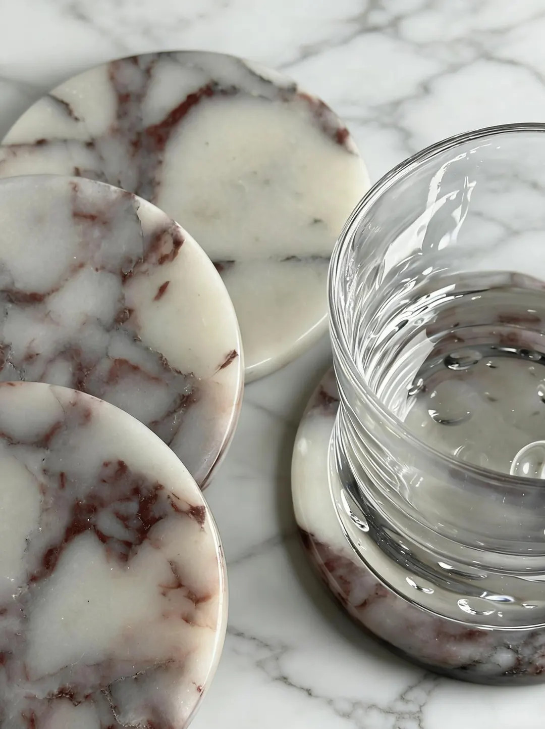 Handcrafted Calacatta Violet Marble Coasters, Natural Stone, Set of 4 - Etsy | Etsy (Global)