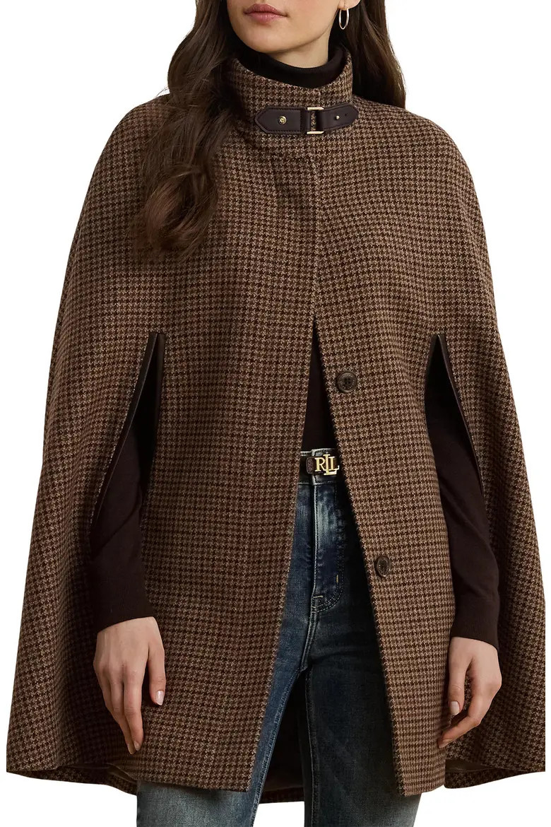 Houndstooth Wool Blend Cape (Women) | Nordstrom | Nordstrom