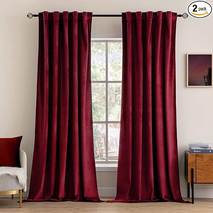 MIULEE Velvet Curtains 96 inches 2 Panels - Luxury Blackout Curtains for Bedroom Living Room Ther... | Amazon (US)