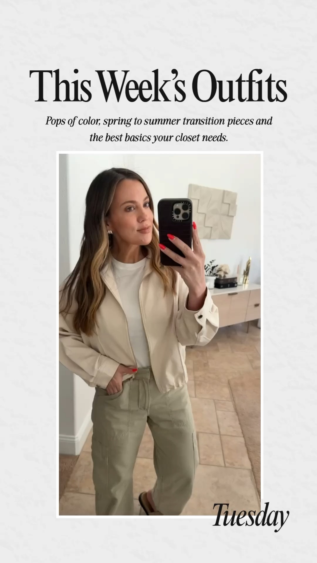 Tuesday’s OOTD! size medium in the tee and jacket. 28 in the cargo pants. the color is MATCHA.