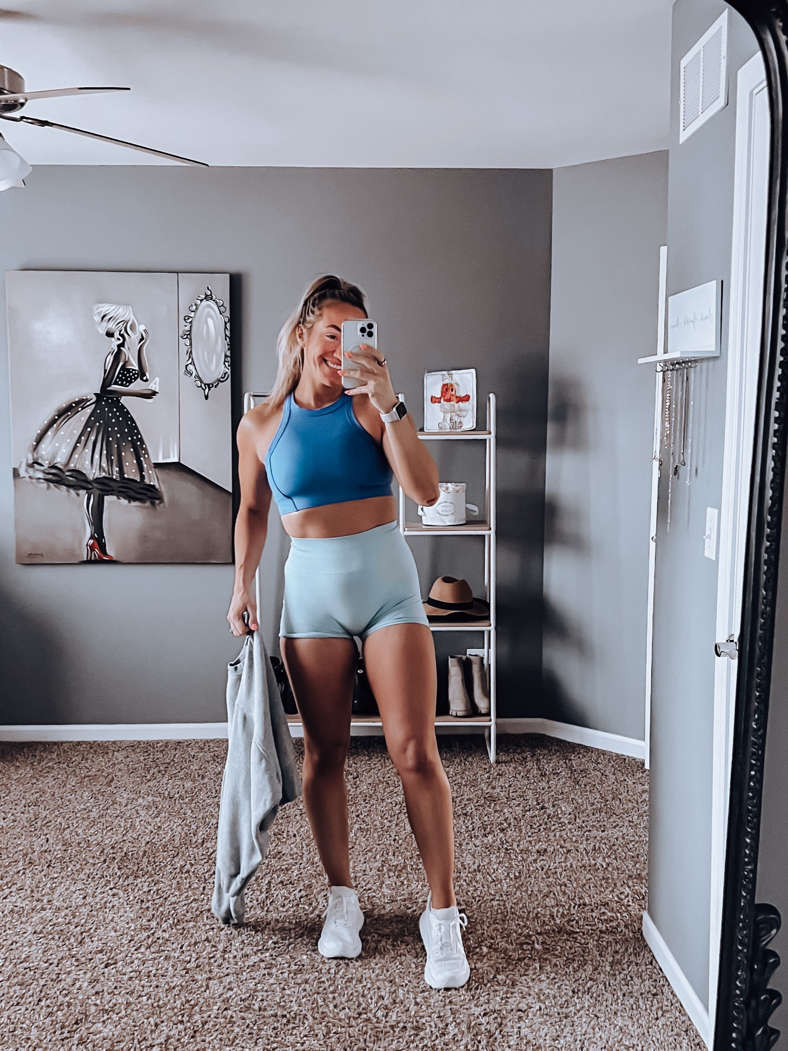Workout outfit, cute workout outfit, cute workout set, lululemon outfit, crz yoga tank, crop tank, workout top, workout tank, black leggings, workout leggings, align leggings, fitness outfit, crew socks, nike socks, white gym shoes, white sneakers, Hoka, high neck bra, Lululemon bra, biker shorts, Amazon shorts, Alphalete amplify shorts

#LTKFitness #LTKActive #LTKSaleAlert