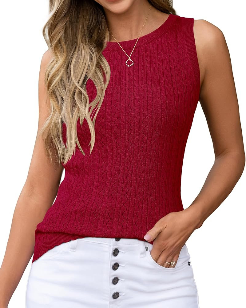 Arach&Cloz Women's Wool Blend Sweaters Non See Through Summer Business Casual Tank 2026 | Amazon (US)