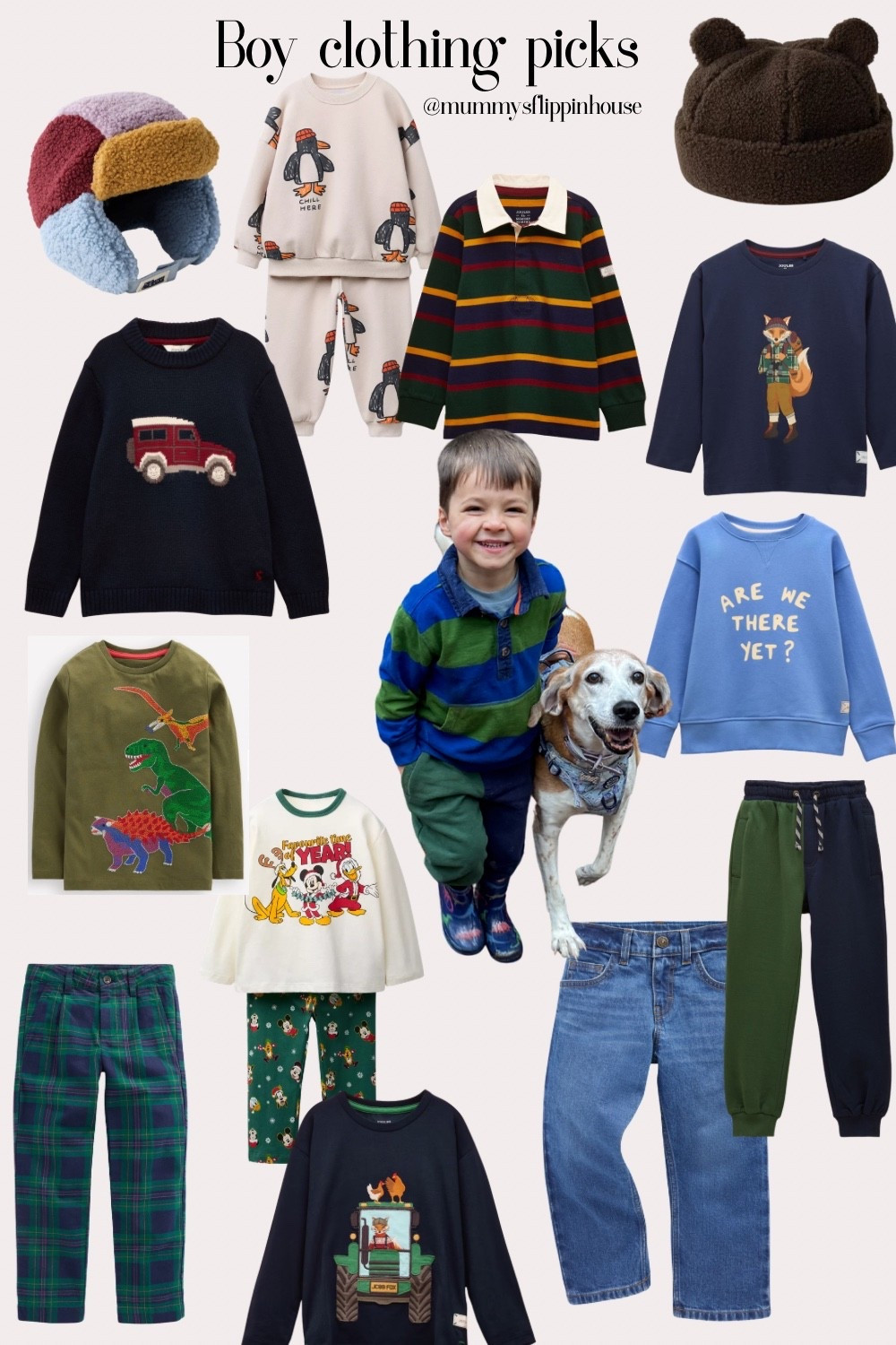 We have most of these for Charlie. The joggers he is wearing is the two tone joggers in the bottom left. 
He is wearing a size 4years now. 


#LTKkids #LTKautumn #LTKuk