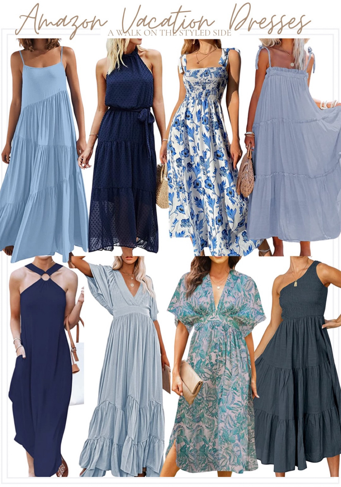 blue dress with buttons Blue Collar Button Button Midi Dress main image 1