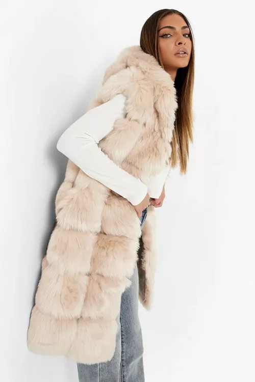 Luxe Panelled Faux Fur Hooded Vest | Boohoo.com (US & CA)