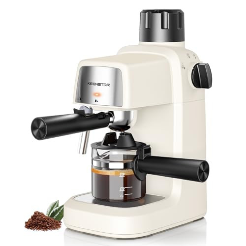 KEENSTAR 3.5Bar Espresso Machine with Milk Frother, 800W Compact Espresso and Cappuccino Machine with Preheating Function, 4 Cup Espresso Maker for Cappuccino or Latte, Gift for Coffee Lover Update | Amazon (US)