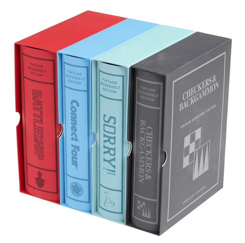 WS Game Company Battleship, Connect Four, Checkers and Backgammon, and Sorry! Vintage Board Game Bookshelf Collection | Amazon (US)