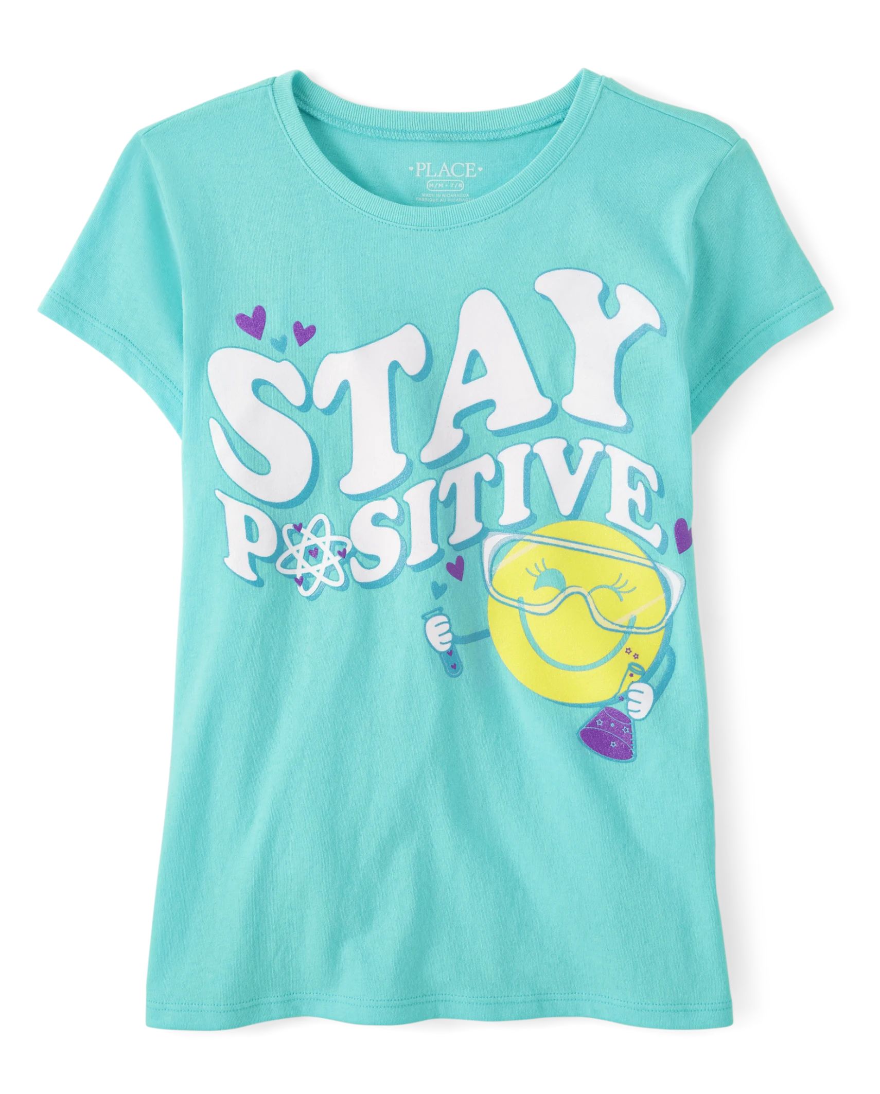 Girls Stay Positive Graphic Tee - blue radiance | The Children's Place