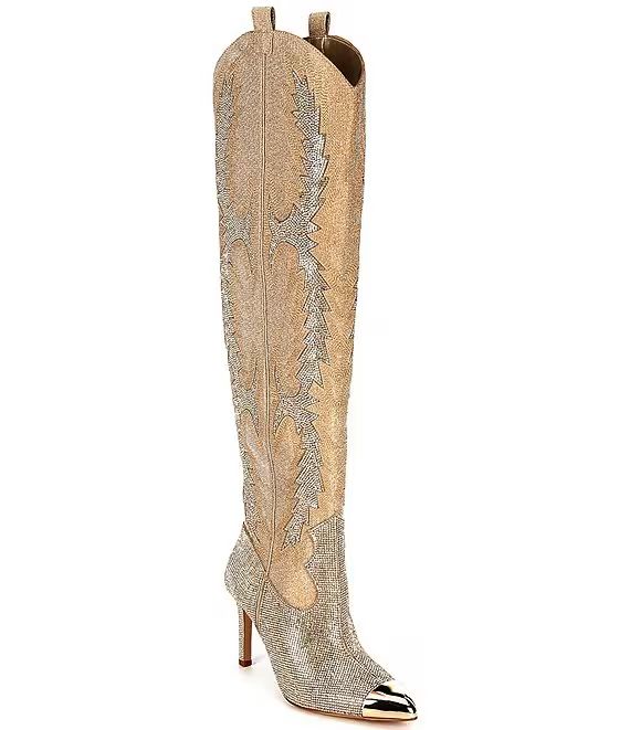 KatyannaTwo Rhinestone Embellished Over-The-Knee Western Dress Boots | Dillards