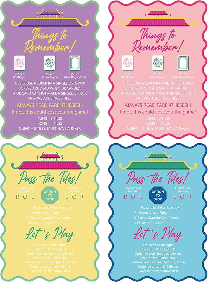 4 Pcs Mahjong Shuffler Cards for Tiles Mixing & Shuffling Portable Mah Jong Accessories Gift Part... | Amazon (US)