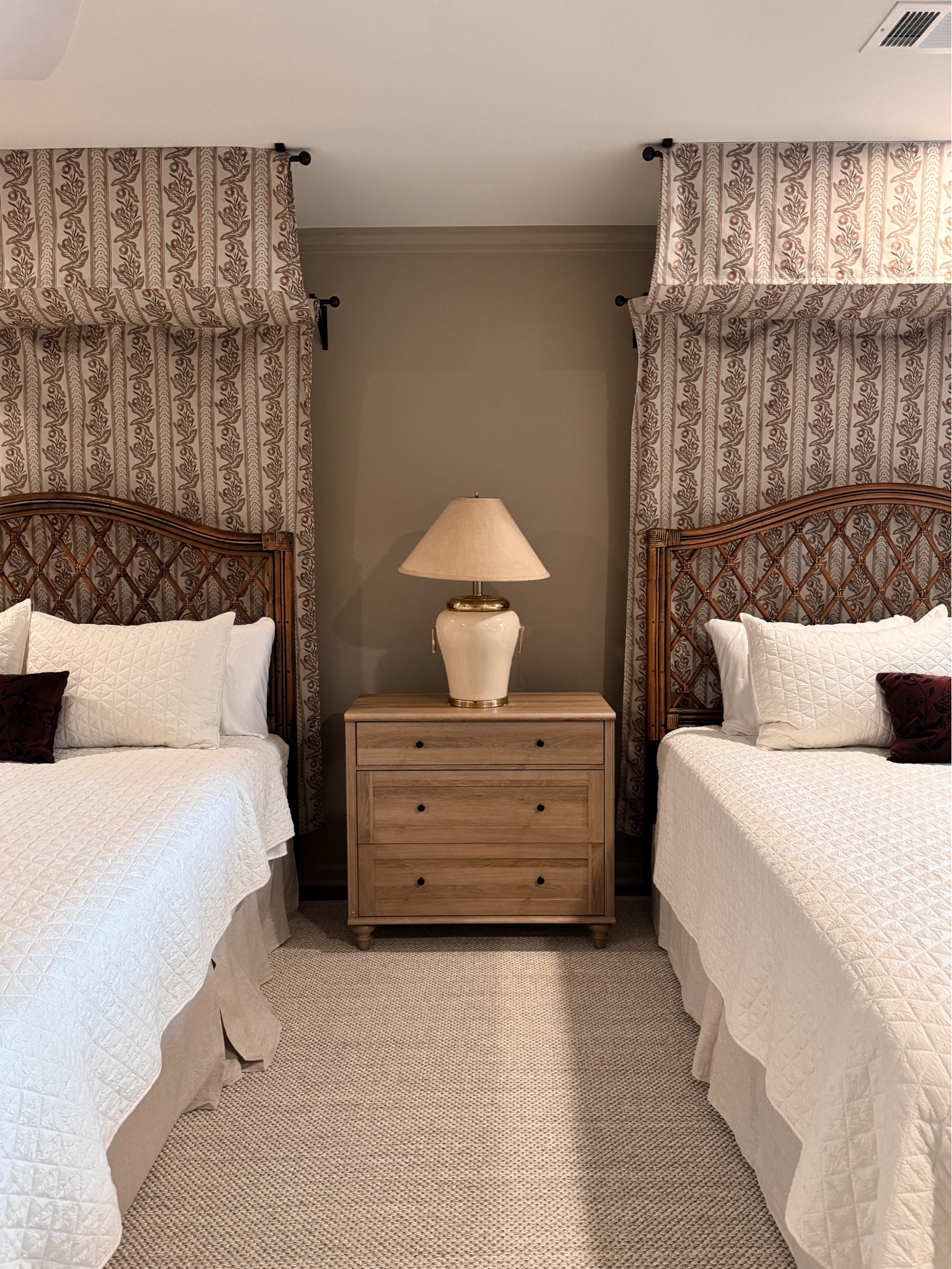 Brown sophisticated bedroom design sources. Wayfair sisal rug, bamboo brown headboard, and oversized nightstand under $250. Amazon cream crinkle quilt and linen bed skirt linked! Vintage lamp. Linked similar  

#LTKFindsUnder100 #LTKHome #LTKSaleAlert