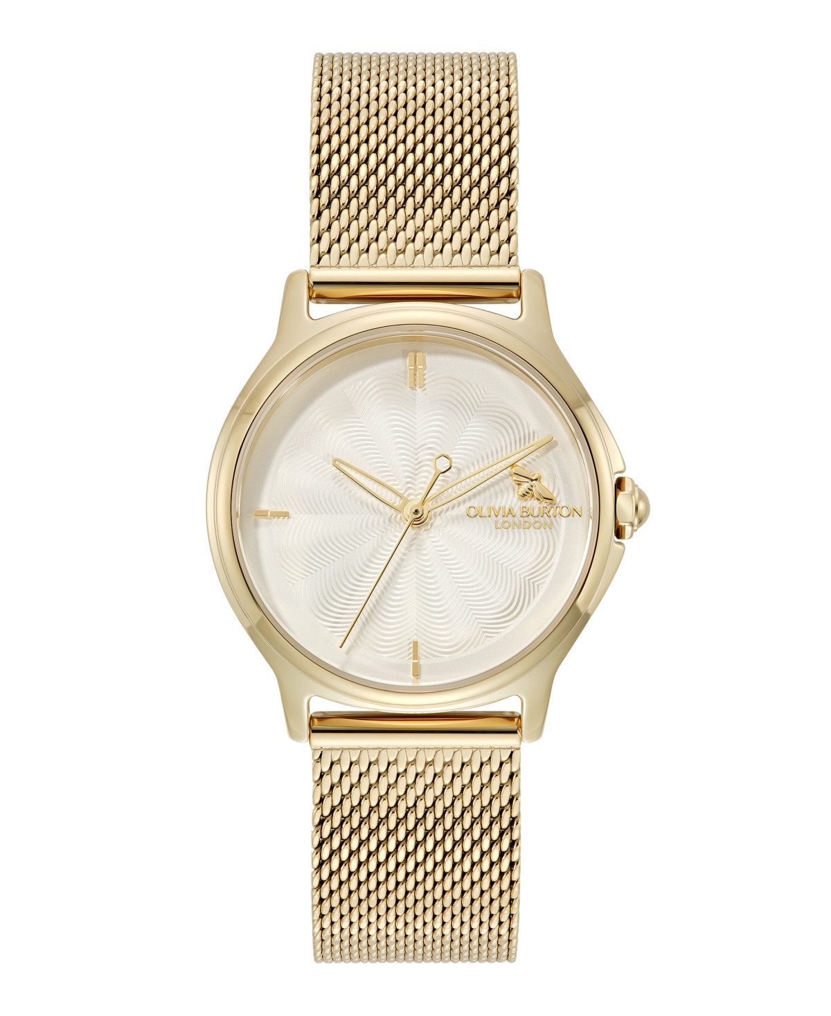 Olivia Burton Women's Ob Classic Bee Gold Tone Stainless Steel Mesh Bracelet Watch, 29.8mm - Silver Whi | Macy's