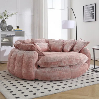 Comfortable Double Loaf Sofa Bed with Armrests, Oversized Padded High Back Decorative Round Chair for Living Room and Bedroom | Wayfair North America