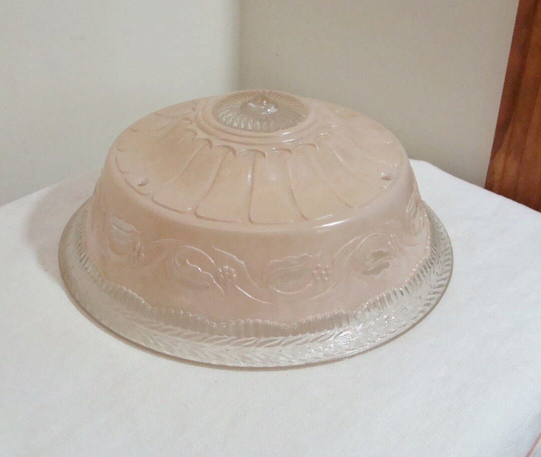 Vintage Blush Pink Glass Ceiling Lampshade | Etsy (US)