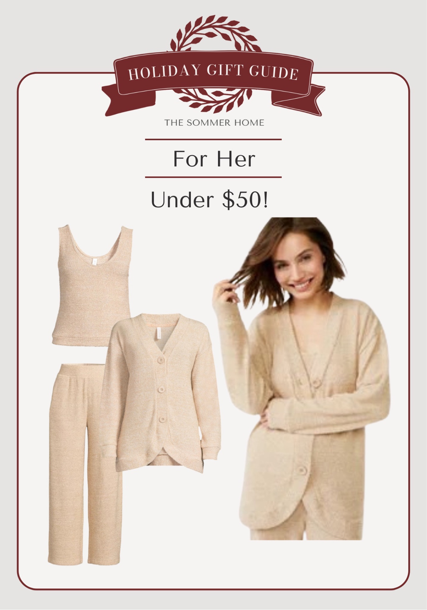 Gift guide, gifts for her, Gifts under $50, loungewear 

#LTKunder50 #LTKHoliday #LTKGiftGuide
