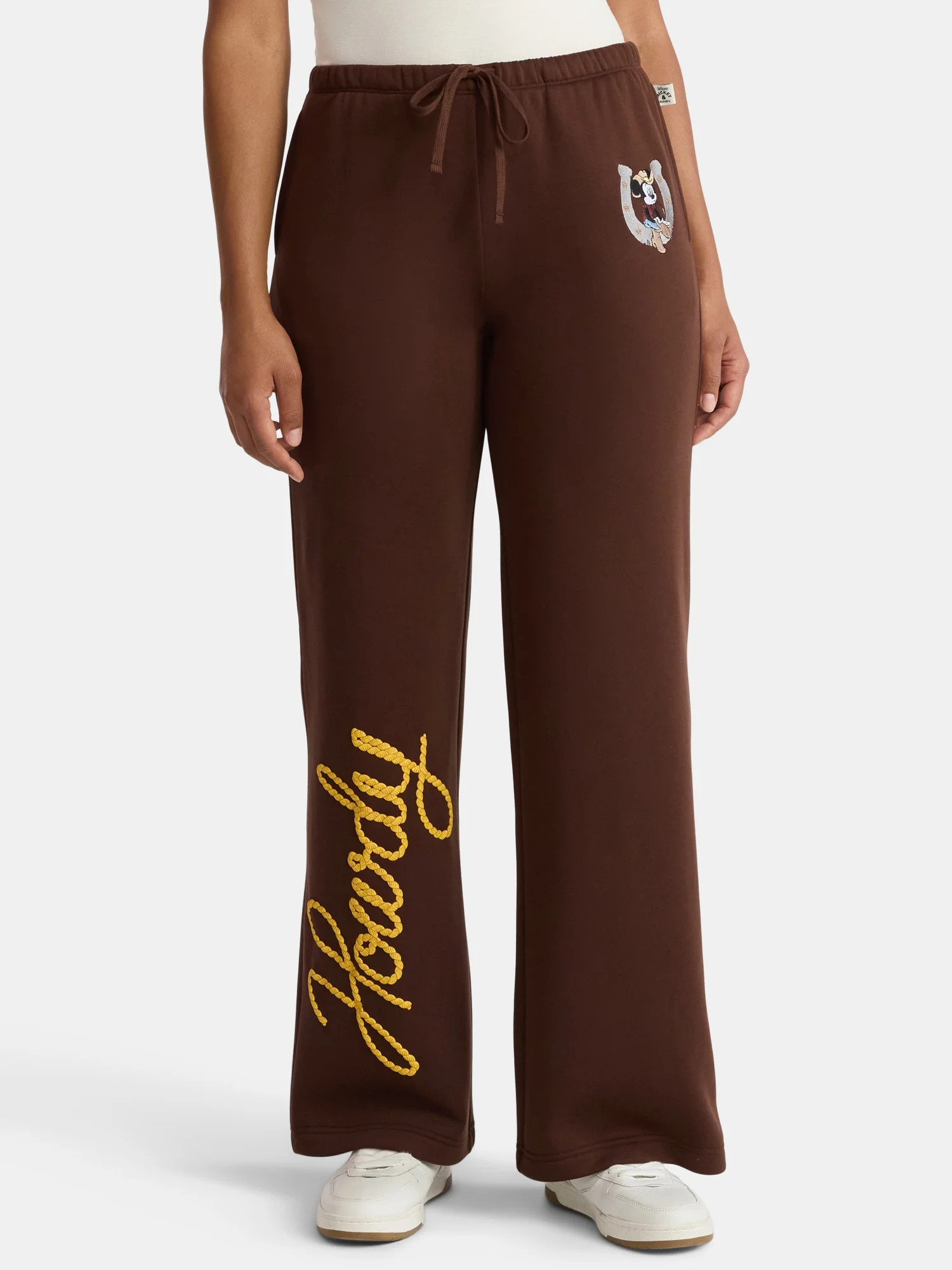 Disney Mickey Mouse Women's Graphic Wide Leg Jogger Pants, Sizes XXS-XXL | Walmart (US)