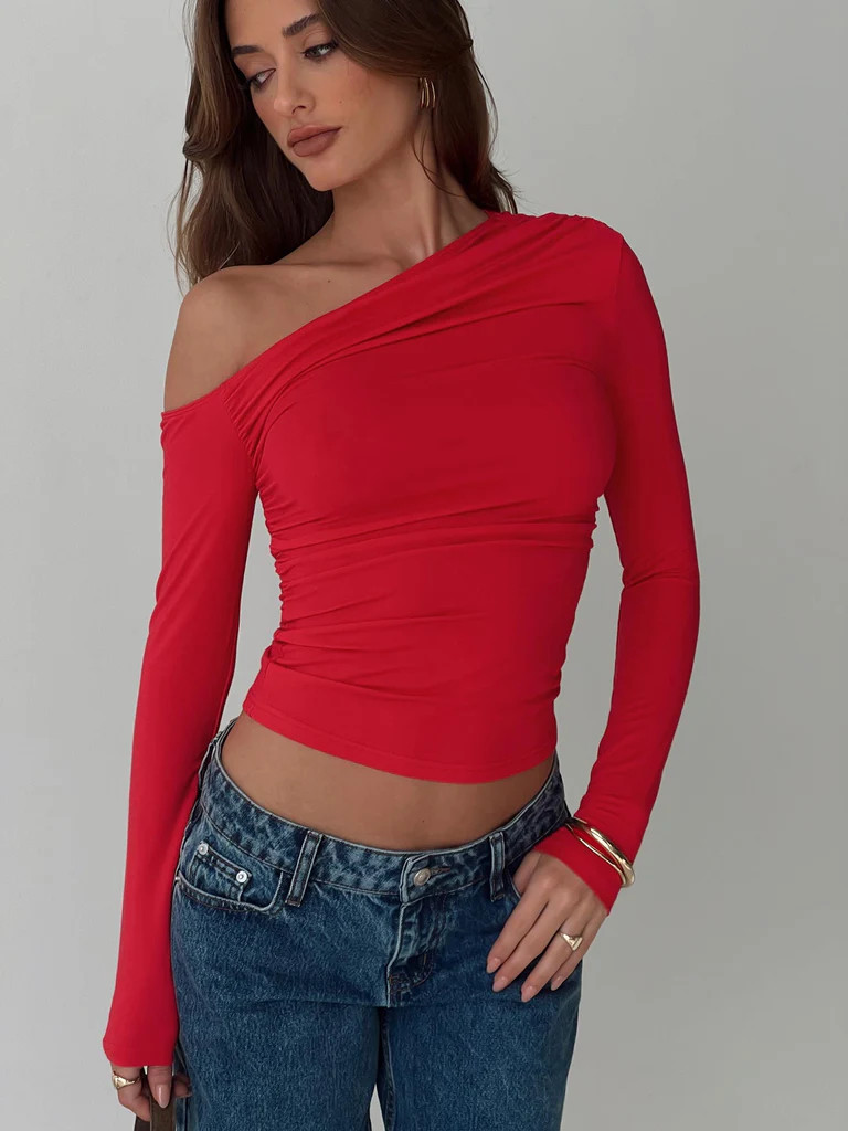Beller Long Sleeve Top Red | Princess Polly US