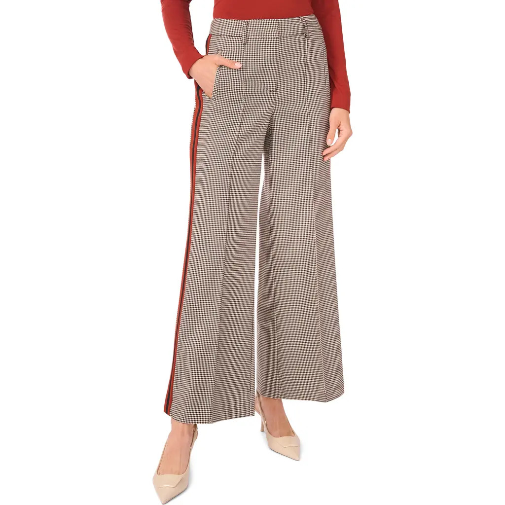Halogen® Side Stripe Houndstooth Pants in Arctic Wolf at Nordstrom Rack, Size 12 | Nordstrom Rack