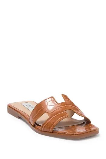 Steven New York Harlien Slide Sandal in Cognac Croco at Nordstrom Rack, Size 6 | Nordstrom Rack