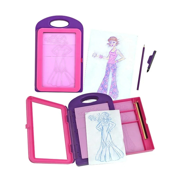 Melissa & Doug Fashion Design Art Activity Kit - 9 Double-Sided Rubbing Plates, 4 Pencils, Crayon | Walmart (US)