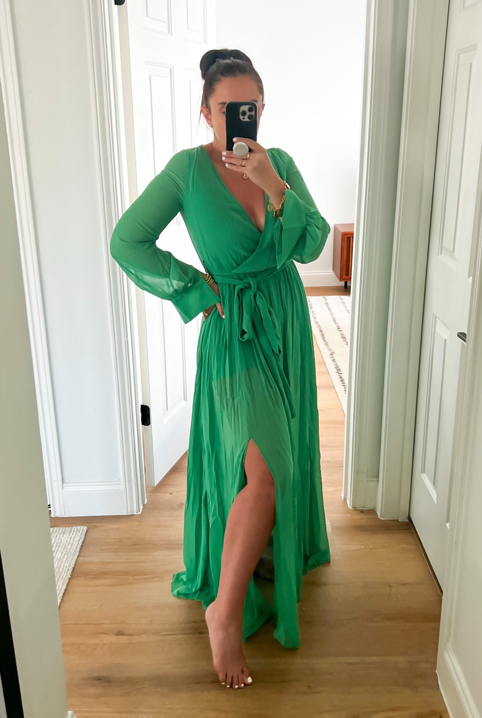 Red Dress Hard To Impress Green Maxi Dress wearing size small