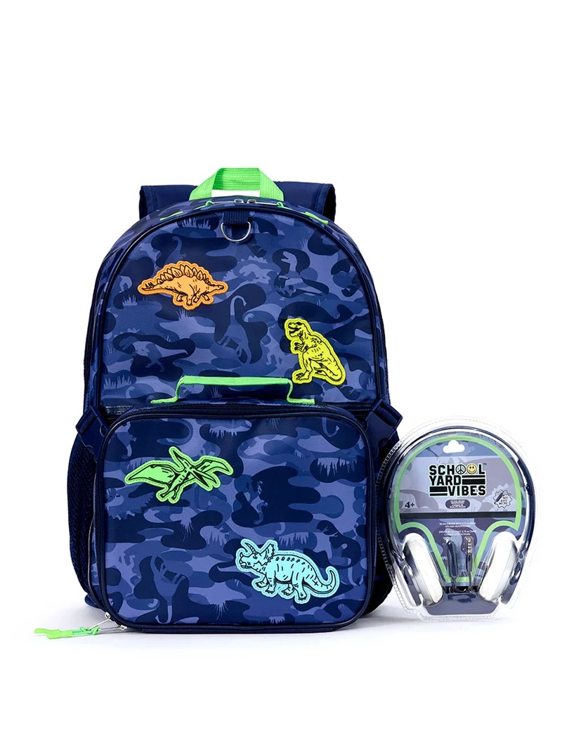 Schoolyard Vibes 17" 3 Piece Backpack Set with Headphones and Kids Lunch Box | Walmart (US)