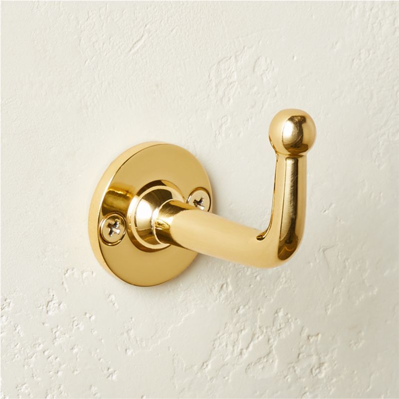 Boule-Inspired Polished Brass Wall Mount Hook + Reviews | CB2 | CB2