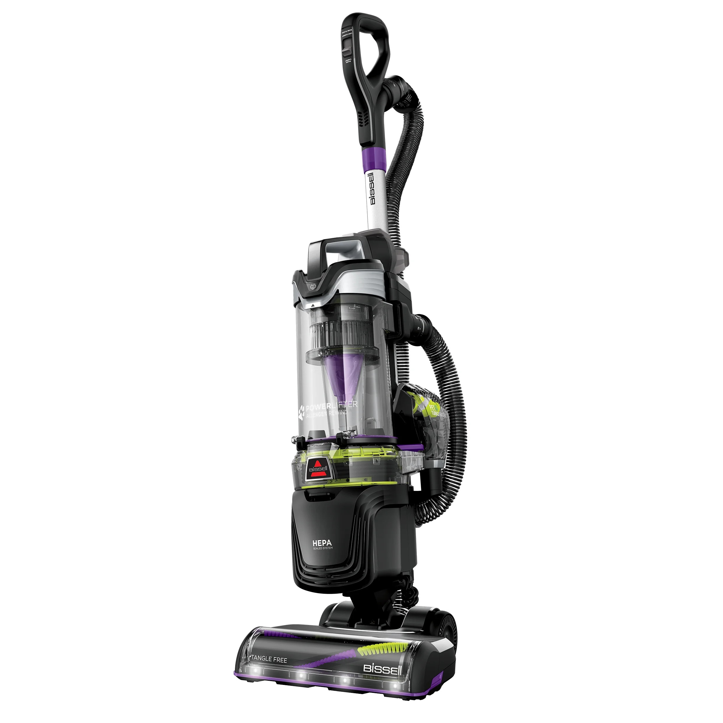 BISSELL Upright Vacuum, PowerLifter Allergen Pet Rewind, Pet Friendly , Bagless, HEPA filter, with Tangle Free Brush Roll, Swivel Steering and LED Headlights, 3404, Black | Walmart (US)