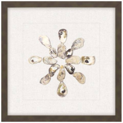 Oyster Shell I 22" Square Mixed Media Shadow Box Framed Wall | Lamps Plus