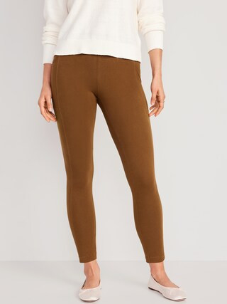 High Waisted Side Pocket 7/8-Length Leggings for Women | Old Navy (CA)