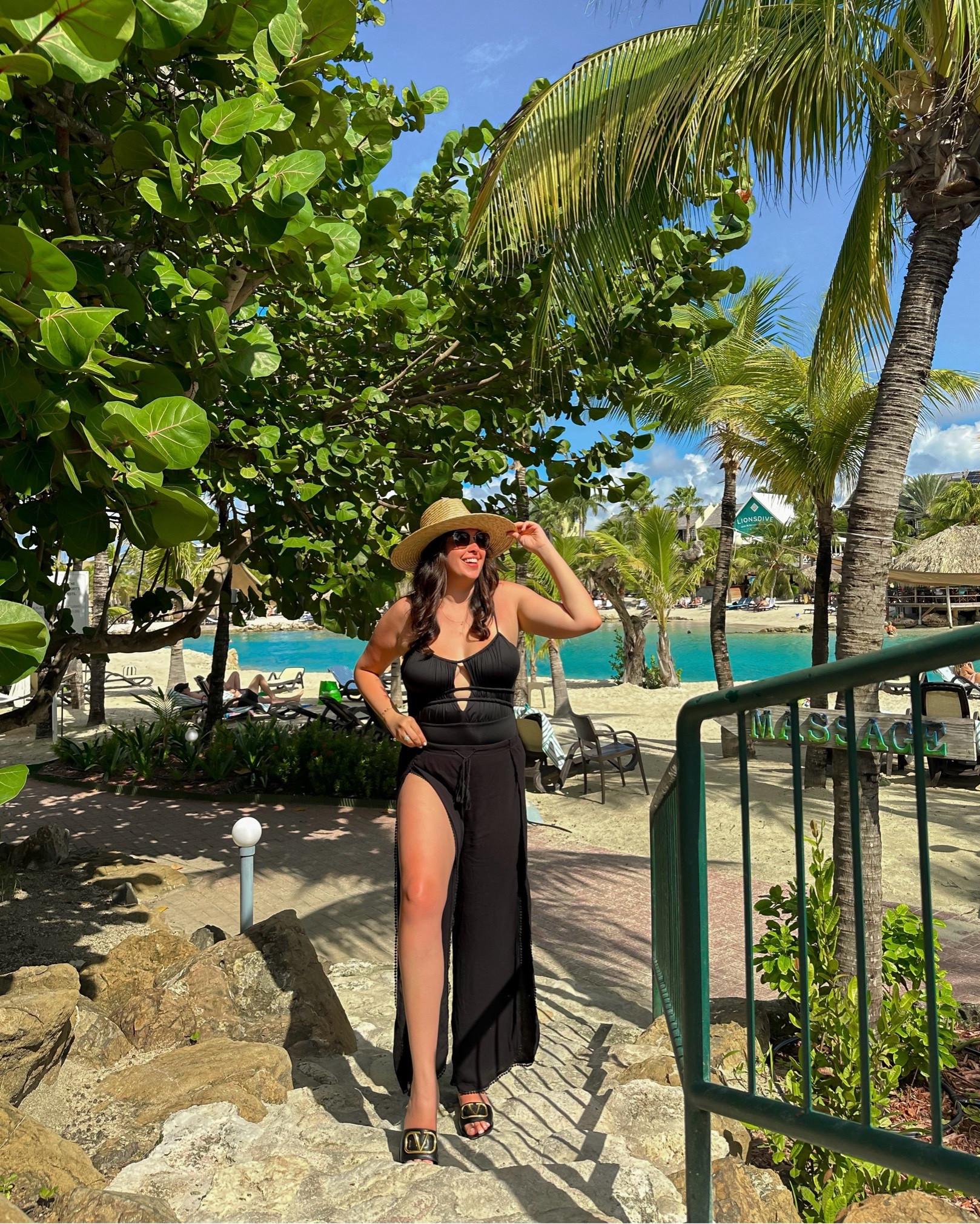Beachwear. Black swimsuit. Beach pant. Vacation style. Travel outfit. Beach outfit. All black outfit. Beach outfits. Beach vacation outfit

#LTKtravel #LTKstyletip #LTKswim